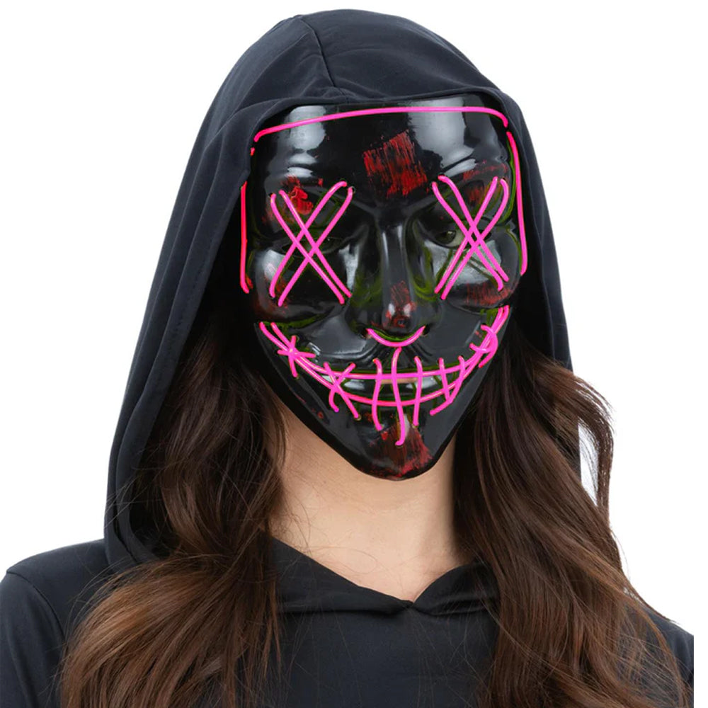 Pink Light Up LED Stitch Mask