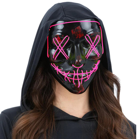 Pink Light Up LED Stitch Mask