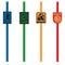 Harry Potter Houses Paper Straws with Badges - Pack of 8