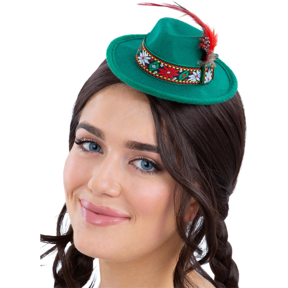 Oktoberfest Mini Green Bavarian Trenker Hat