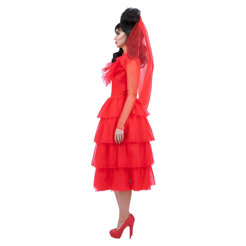 Beetlejuice Lydia Deetz Red Bride Costume