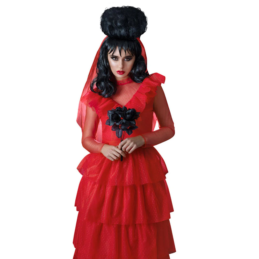 Beetlejuice Lydia Deetz Red Bride Costume