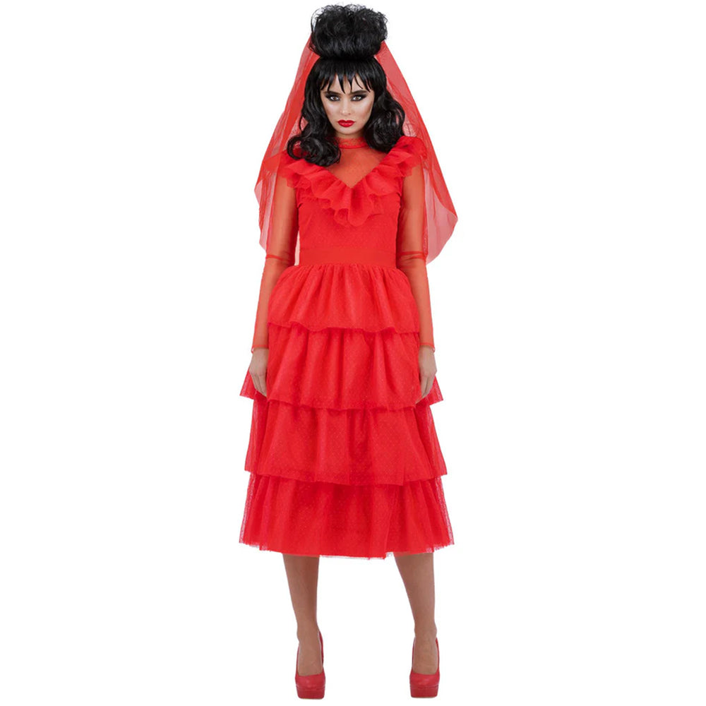 Beetlejuice Lydia Deetz Red Bride Costume