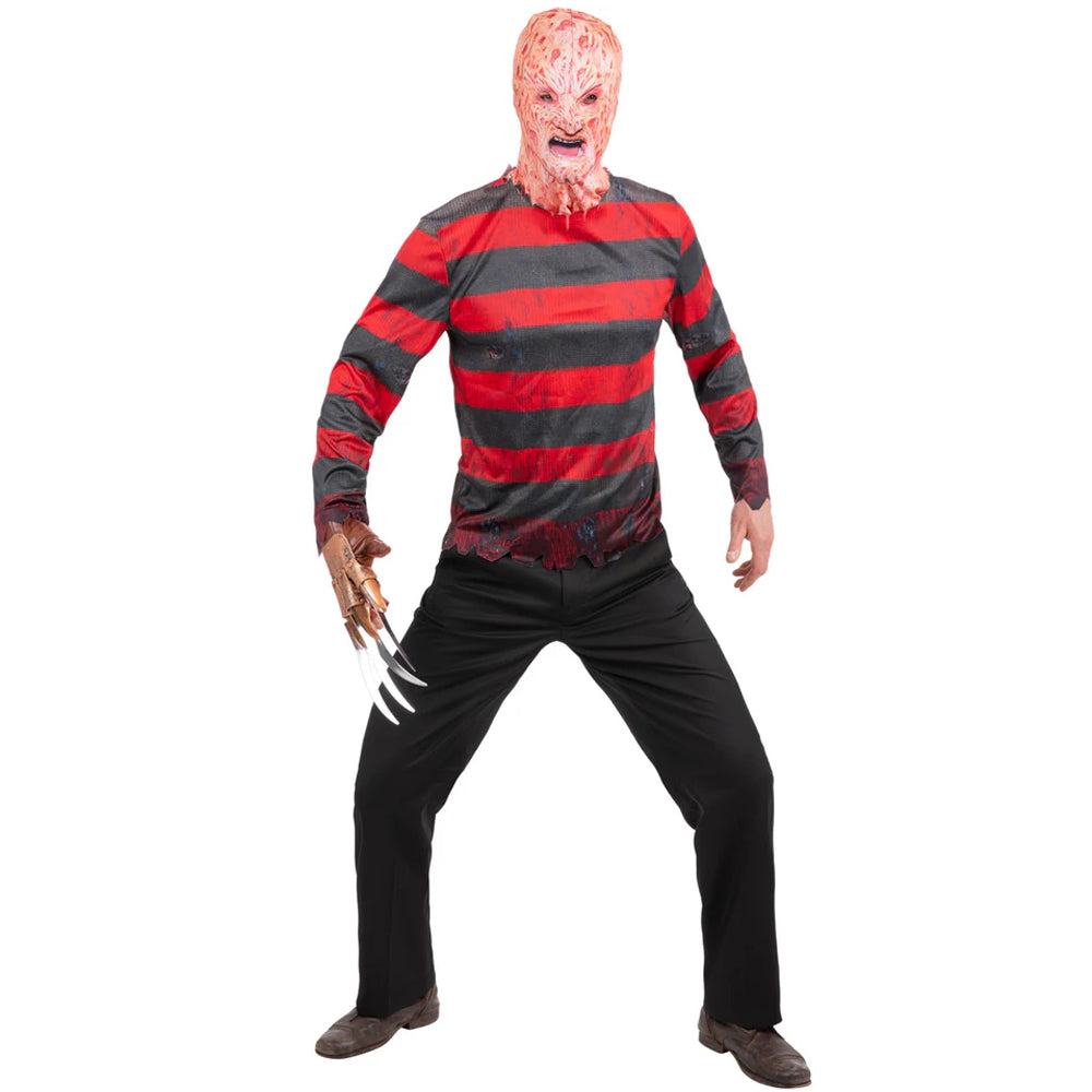 Nightmare On Elm Street Freddy Krueger Costume Set - T-Shirt & Mask