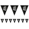 Birthday Glitz Black & Silver 40th Flag Bunting - 2.7m