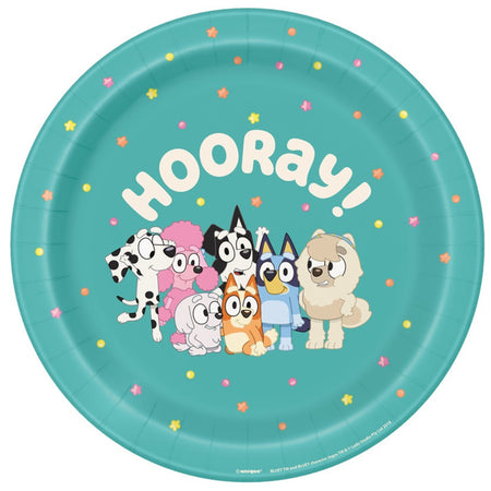 Bluey Round Paper Plates - Pack of 8 - 23cm