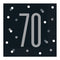 Birthday Glitz Black & Silver 70th Paper Napkins - Pack of 16