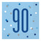 Birthday Glitz Blue 90th Paper Napkins - Pack of 16