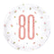 Birthday Glitz Rose Gold 80th Prismatic Foil Balloon - 18
