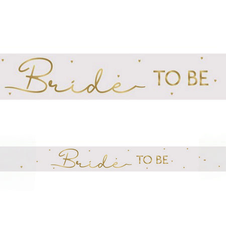 White and Gold Bride To Be Foil Banner - 2.7m