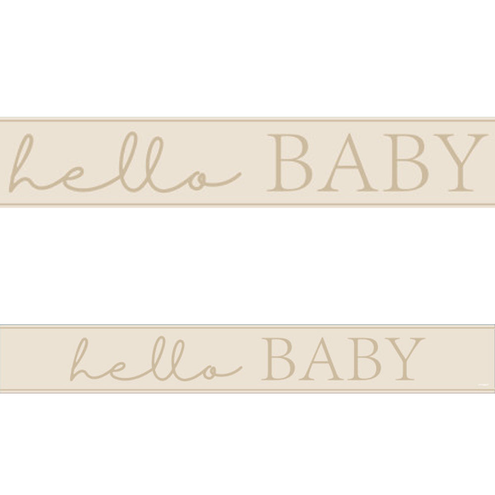 Hello Baby Neutral Foil Banner - 2.7m