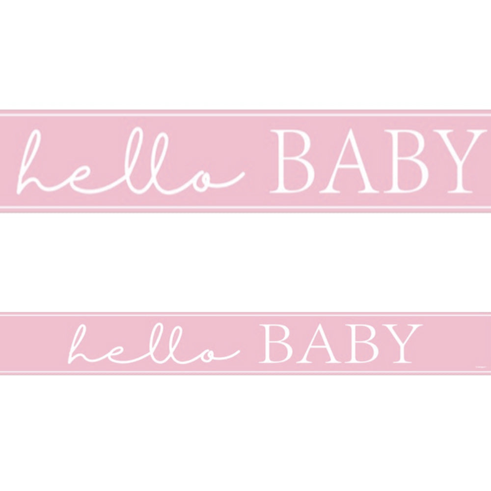 Pink Hello Baby Foil Banner - 2.7m
