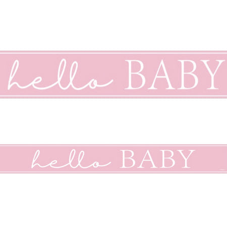 Pink Hello Baby Foil Banner - 2.7m
