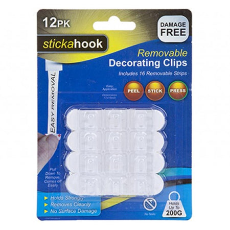 Clear Oval Hooks Decoration Hangers - Pack of 12