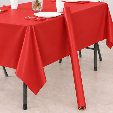 Red Plastic Table Roll - 30.5m x 1m
