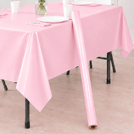Pink Plastic Table Roll - 30m x 1m