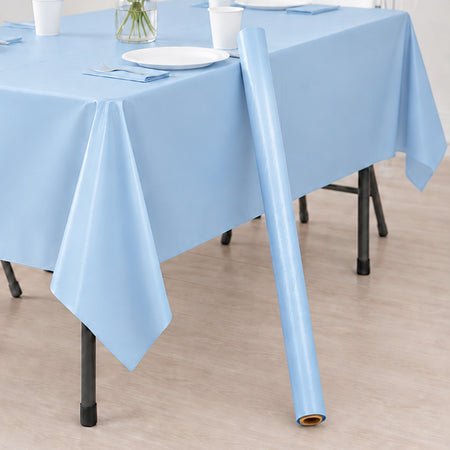Light Blue Plastic Table Roll - 30m x 1m