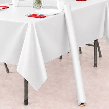 White Plastic Table Roll - 30.5m x 1m