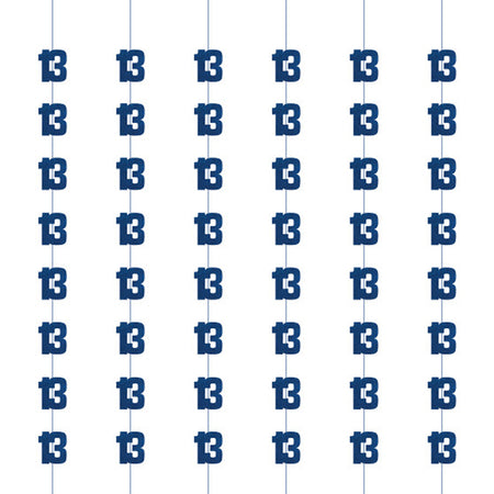 Birthday Glitz Blue 13th Hanging Decorations - 1.52m - Pack of 6