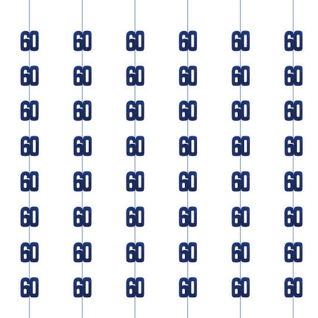 Birthday Glitz Blue 60th Hanging Decorations - 1.52m - Pack of 6