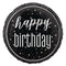 Birthday Glitz Black & Silver Happy Birthday Prismatic Foil Balloon - 18