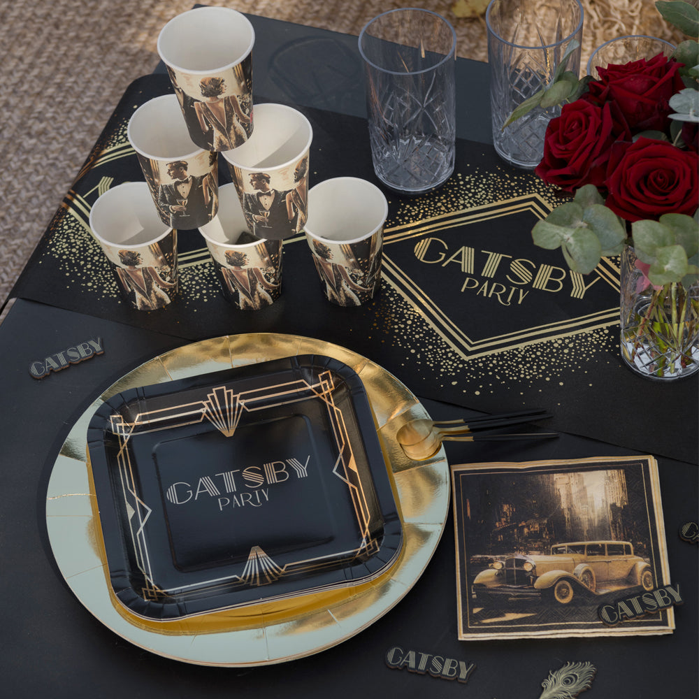 1920's Gatsby Paper Plates - 23cm - Pack of 10