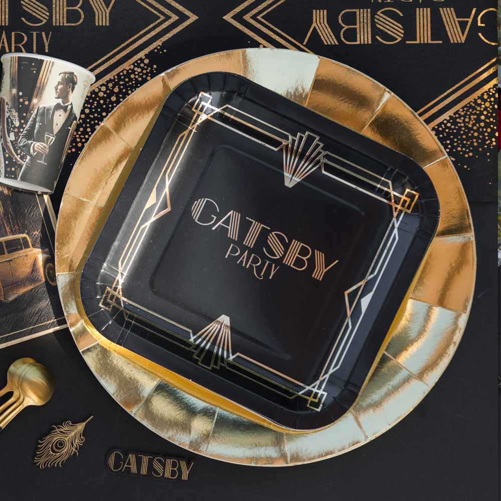 1920's Gatsby Paper Plates - 23cm - Pack of 10