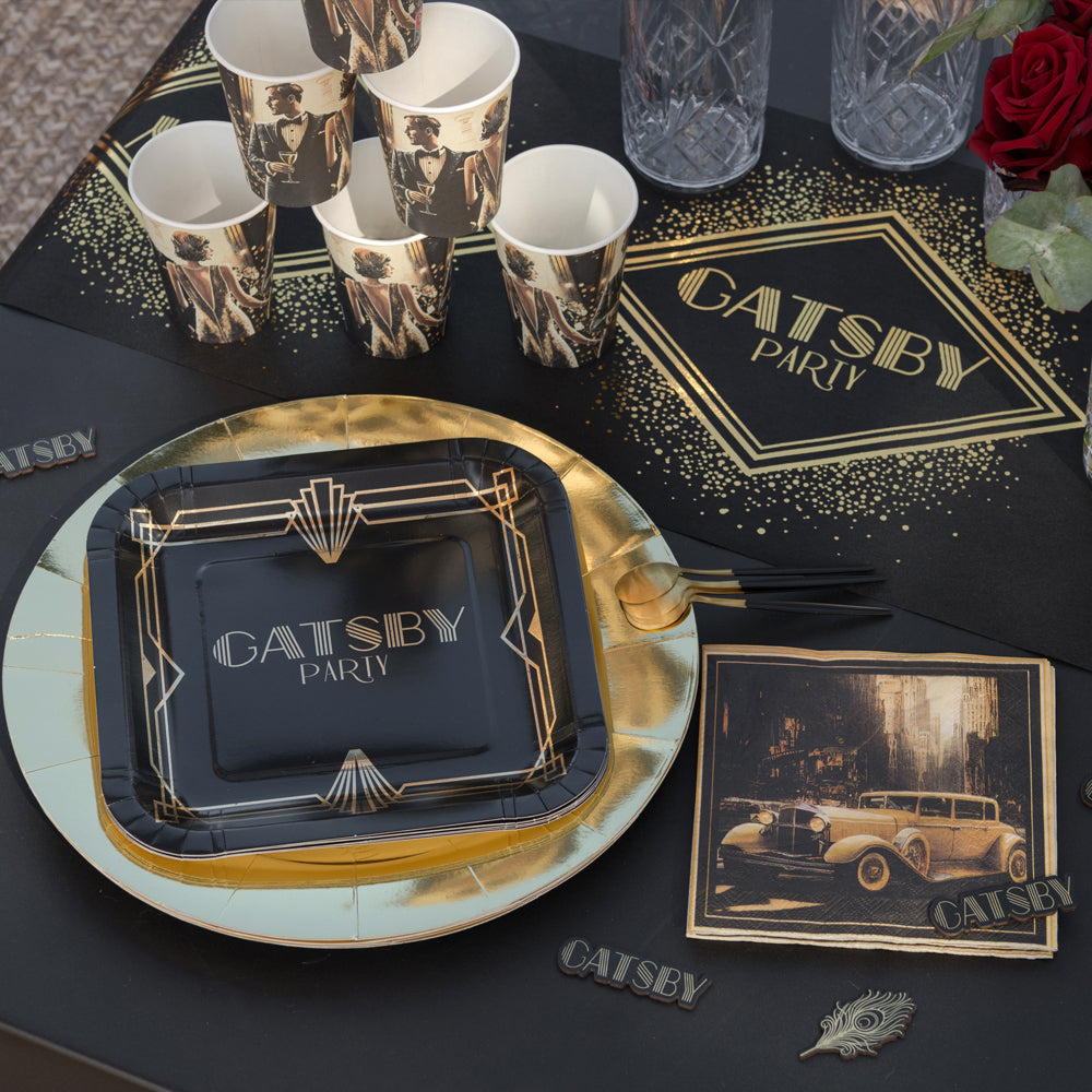 1920's Gatsby Paper Plates - 23cm - Pack of 10