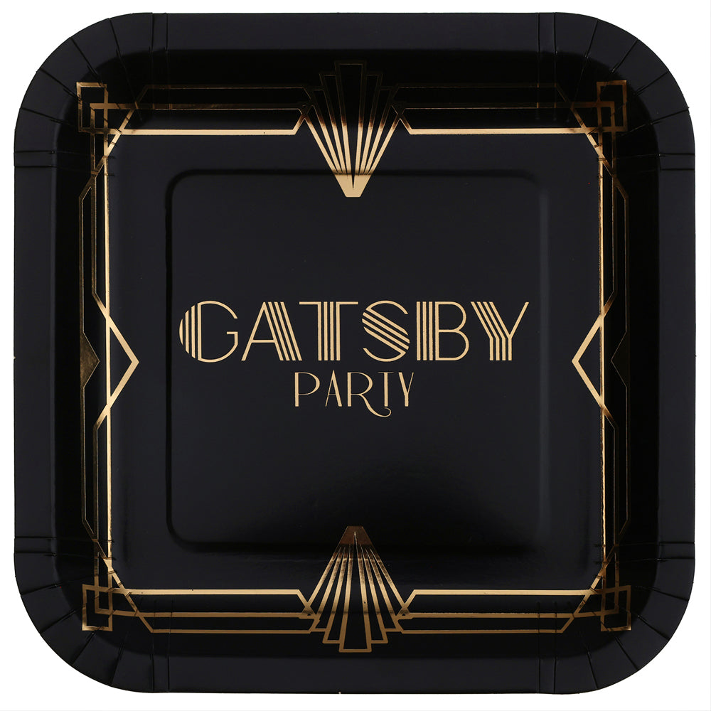 1920's Gatsby Paper Plates - 23cm - Pack of 10
