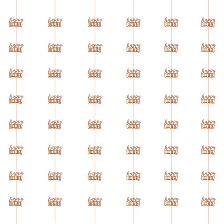 Birthday Glitz Rose Gold Happy Birthday Hanging Decorations - Pack of 6