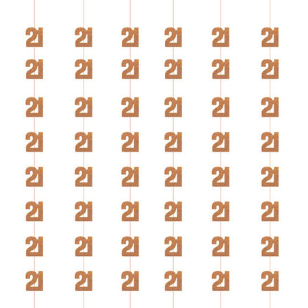 Birthday Glitz Rose Gold 21st Hanging Decorations - 1.52m - Pack of 6