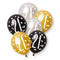 Birthday Glitz Black, Silver & Gold 21st Pearlised Latex Balloons - Pack of 6