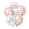 Birthday Glitz Rose Gold Happy Birthday Pearlised Latex Balloons - 12
