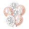 Birthday Glitz Rose Gold 50th Pearlised Latex Balloons - 12