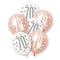 Birthday Glitz Rose Gold 70th Pearlised Latex Balloons - 12