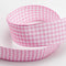 Light Pink Gingham Ribbon - 25mm - 10m Roll