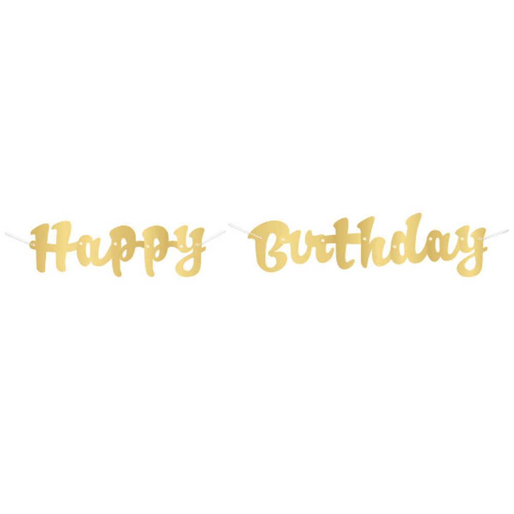 Gold Happy Birthday Letter Banner - 1.07m