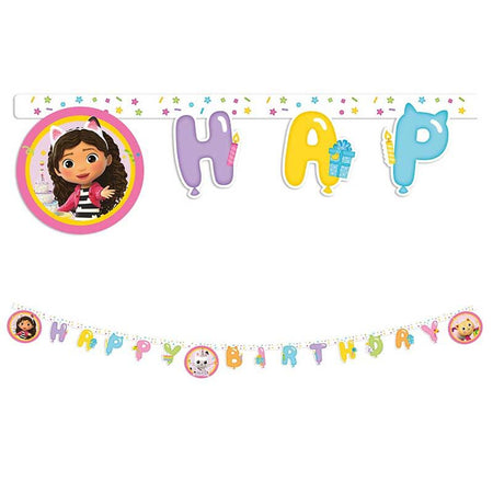 Gabby's Dollhouse Happy Birthday Banner