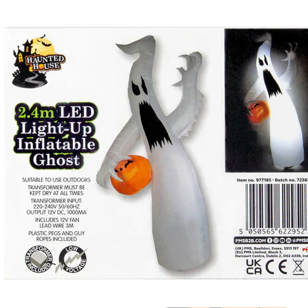 Giant Outdoor Halloween Inflatable Ghost With Lights Decoration - 2.4m
