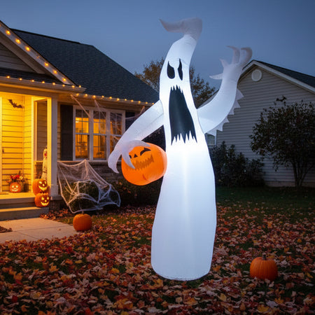 Giant Outdoor Halloween Inflatable Ghost With Lights Decoration - 2.4m
