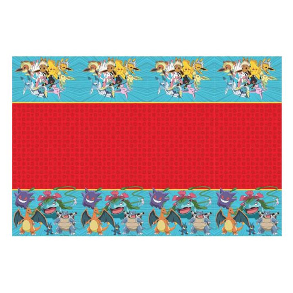 Pokémon Plastic Tablecloth 1.8m x 1.2m | Pikachu Party Table Cover ...