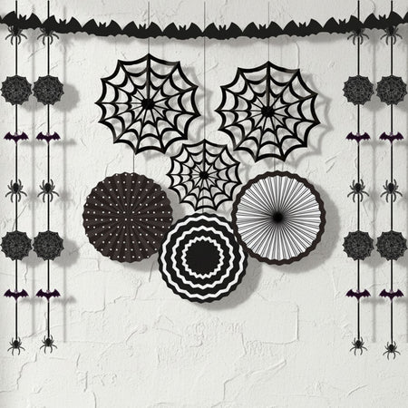 Black and White Halloween Decorating Kit - 11 Pieces
