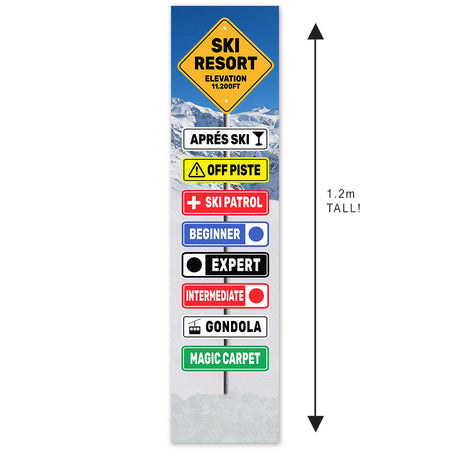 Après Ski Resort Sign Post Portrait Banner - 30cm x 120cm