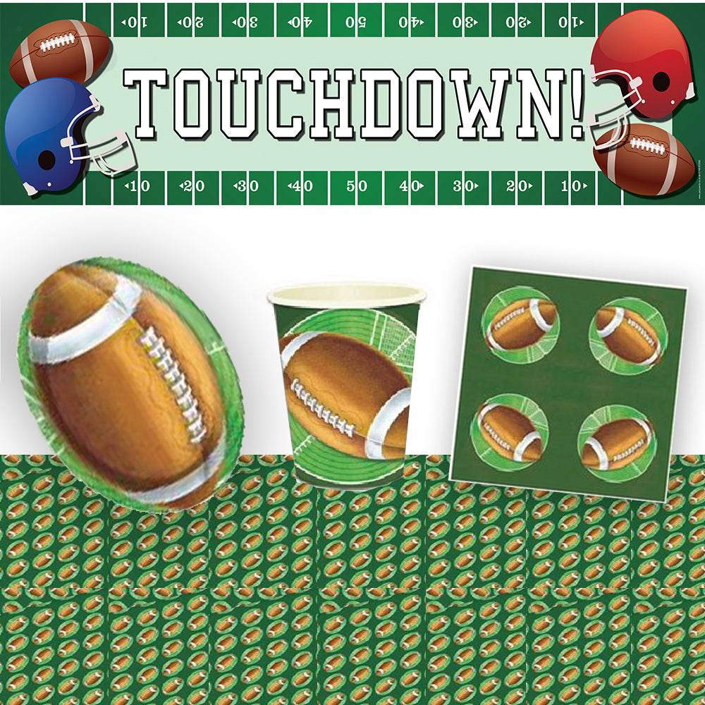 American Football Party Tableware Pack for 8 With FREE Banner!