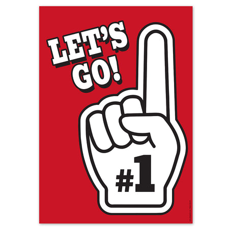 Let's Go Foam Finger Number One Poster - A3