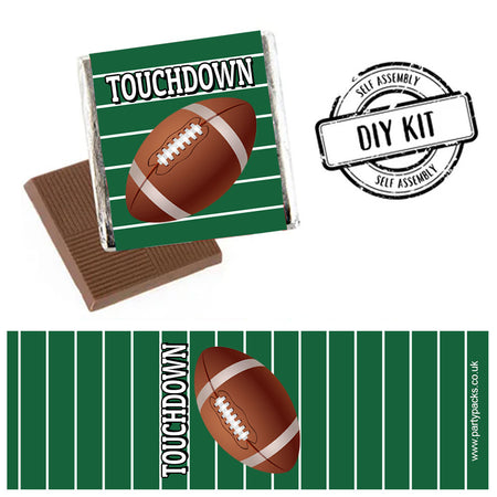 American Football Touchdown Square Chocolates - Pack Of 16