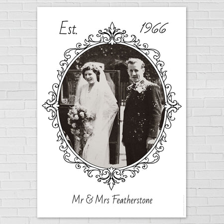 Personalised Ornate Frame Anniversary Photo Poster - A3