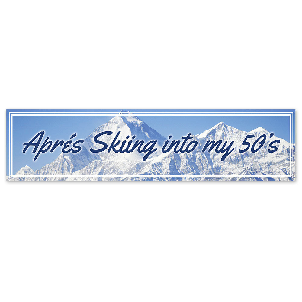 Personalised Après Skiing into my Milestone Age Banner - 120cm x 30cm