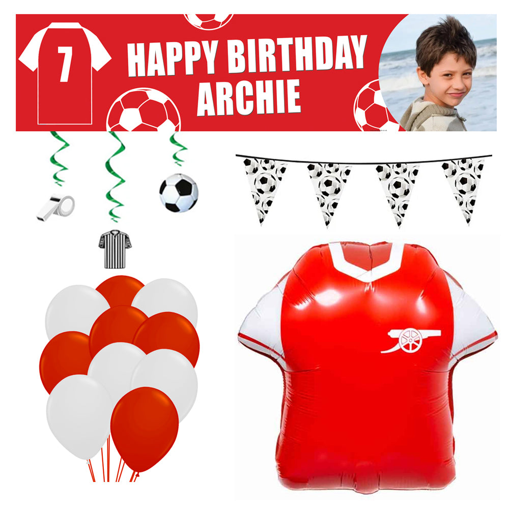 Personalised Arsenal FC Football Decoration Party Pack
