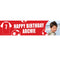 Red and White Football Fan Photo Personalised Banner - 1.2m